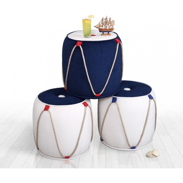 Fora Hocker 2 - Blau/Weiß Fora Hocker 2 - Blau/Weiß