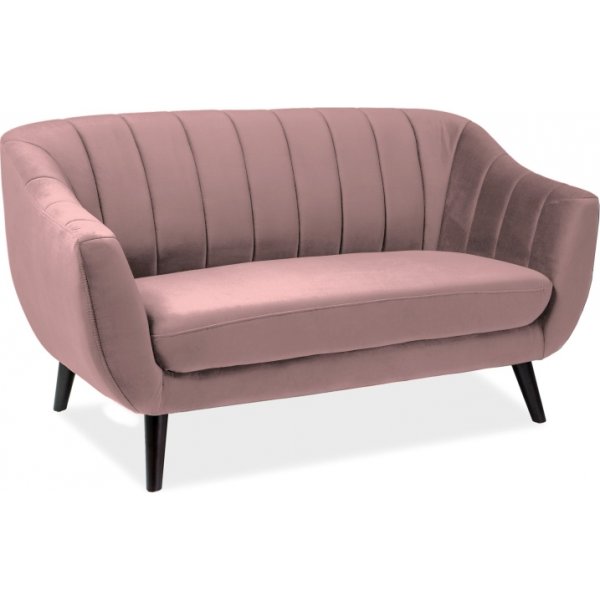 Rollo 2-Sitzer-Sofa - Rosa Samt