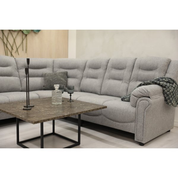Ecksofa Peking - Grau + Fleckentferner fr Mbel