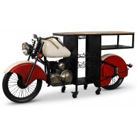 Glider Motorrad Bartisch/Theke 226 x 45,7 cm - Metall/mango