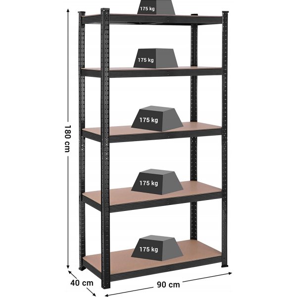 Galore Regal 180 cm - Schwarz/Beige