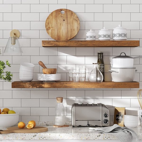 Sussex Wandregal 40 x 20 cm - Braun