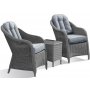 Solhaga Gartenmbel-Set 2 Sessel mit Tisch - Graues synthetisches Rattan