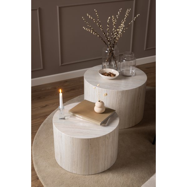 Dice Couchtisch Ø50/58 cm - Beige Dice Couchtisch Ø50/58 cm - Beige