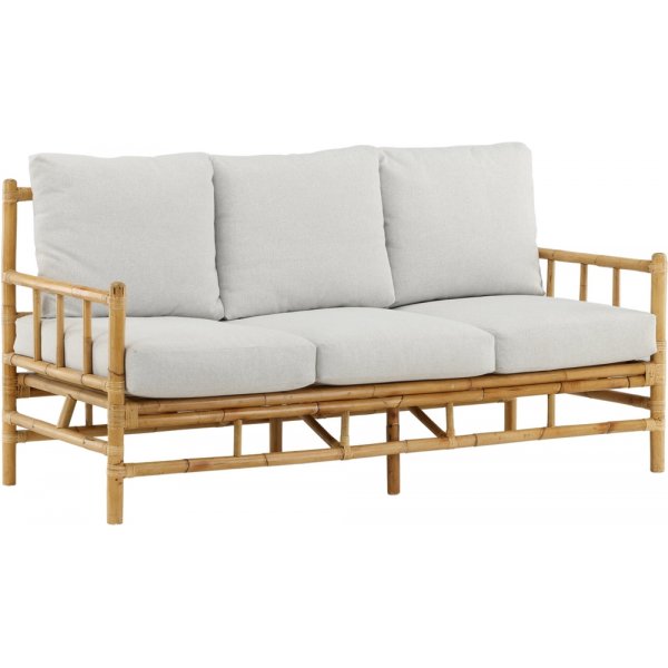 3-Sitzer-Sofa aus Rohrgeflecht - Hellgrau/Natur 3-Sitzer-Sofa aus Rohrgeflecht - Hellgrau/Natur