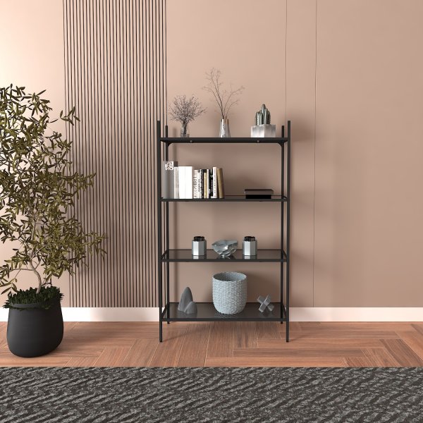 Marta B�cherregal - Schwarz/Rauchglas