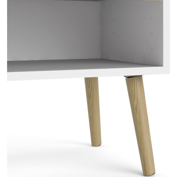 Oslo Nachttisch - Weiß/Eiche Oslo Nachttisch - Weiß/Eiche