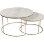 Monaco Satztisch - Messing/heller Marmor + Mbelfe