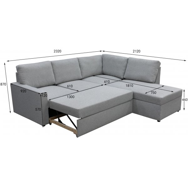 Schlafsofa mit Stauraum + Fleckentferner fr Mbel