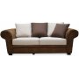 Delux 2-Sitzer-Sofa mit Kissen - Braun/Beige