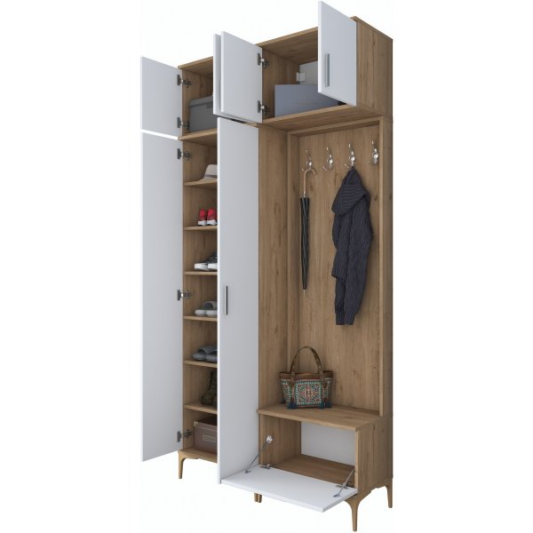 Esa Flurmbel 120 x 37,5 x 240 cm - Walnuss/Wei