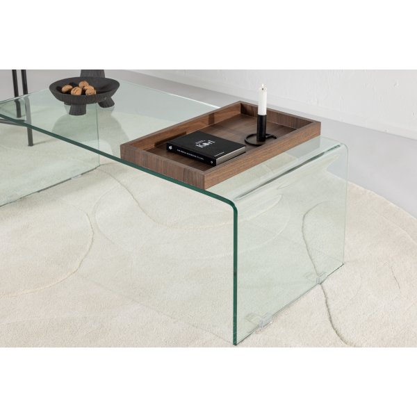 Telemark Couchtisch 110 x 50 cm - Transparent/Walnuss