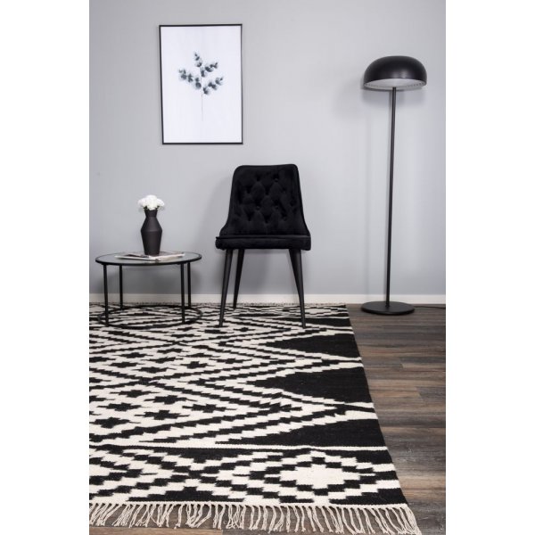 Wollteppich Rachel - Schwarz / Weiß Wolle Wollteppich Rachel - Schwarz / Weiß Wolle