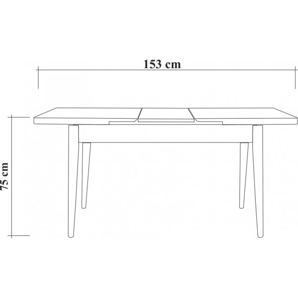 Manaki Esstisch 120-153 x 75 cm - Schwarz Manaki Esstisch 120-153 x 75 cm - Schwarz