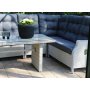Ecksofa Wembley mit Tisch (Reclainer) - Helles Kunststoff-Rattan
