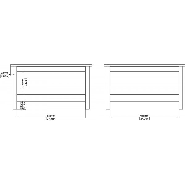 Madrid Couchtisch 81 x 81 cm - Wei