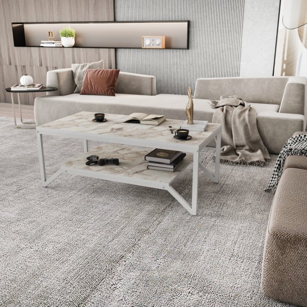 Flora Couchtisch 120 x 60 cm - Wei