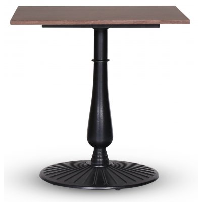 Mystery Table 75x75 cm - Blattschwarzer Sockel/dunkle Holzimitation