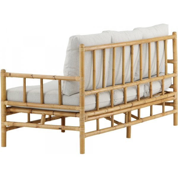 3-Sitzer-Sofa aus Rohrgeflecht - Hellgrau/Natur 3-Sitzer-Sofa aus Rohrgeflecht - Hellgrau/Natur