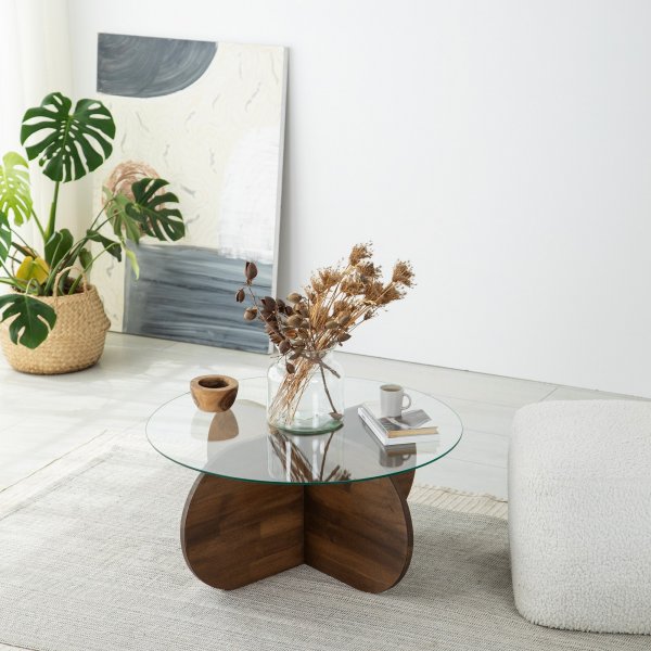 Bubbel 2 Couchtische 75 cm - Walnuss