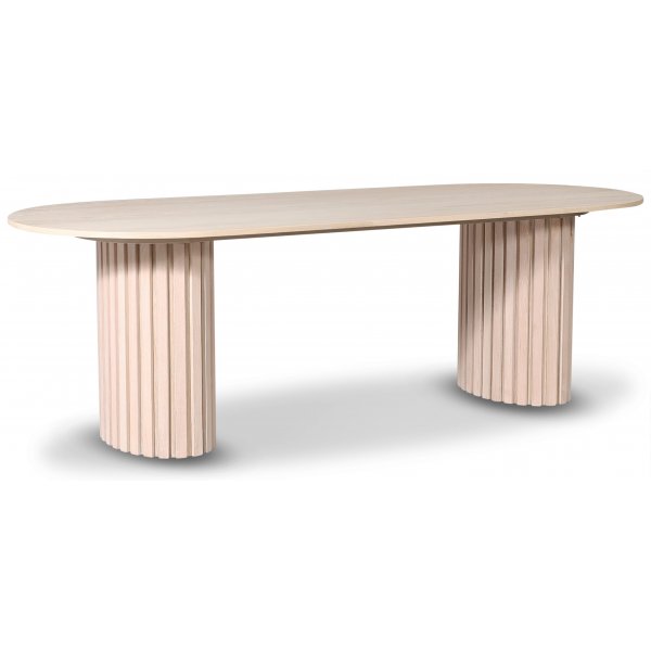 Essgruppe PiPi ovaler Esstisch 240 cm inkl. 6 Sara Sesseln - Whitewash + 4.00 x Möbelfüße Essgruppe PiPi ovaler Esstisch 240 cm inkl. 6 Sara Sesseln - Whitewash + 4.00 x Möbelfüße