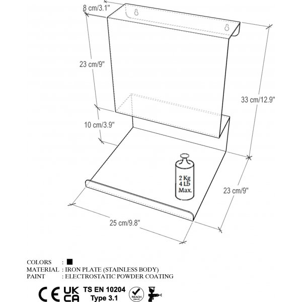 Brano Wandregal Schwarz