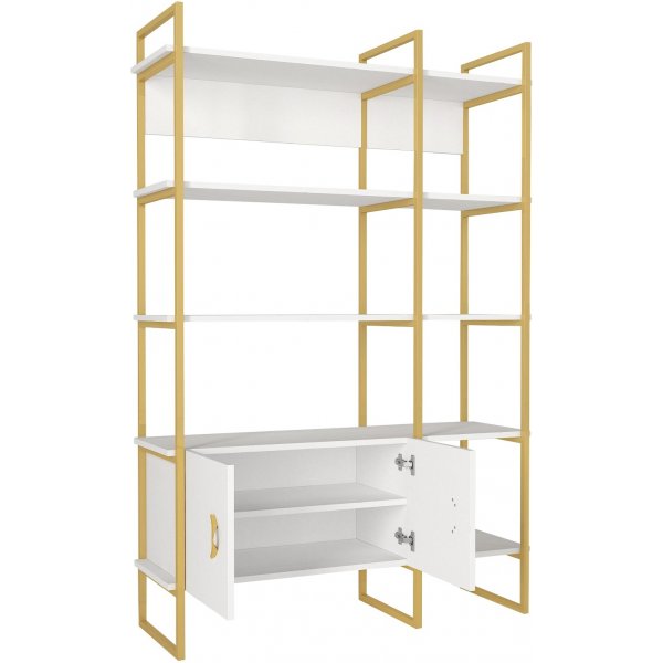 Santana B�cherregal - Wei�/Gold