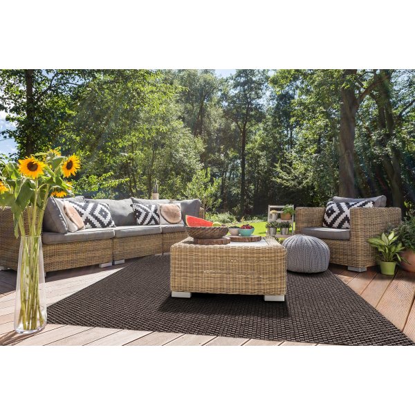 Flachgewebter Teppich Pampero Dunkelgrau