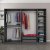 Cavolo Kleiderschrank 225x52x190 cm - Anthrazit/Schwarz