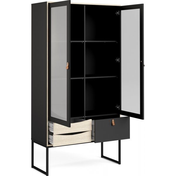 Stoppelvitrine - Schwarz/Eiche