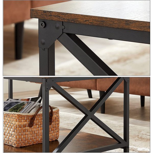 Amos Couchtisch 100 x 55 cm - Braun/Schwarz