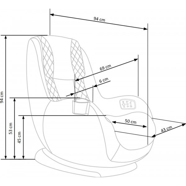 Mercura Liegesessel mit Massage aus beigem Öko-Leder Mercura Liegesessel mit Massage aus beigem Öko-Leder