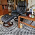 Kundenbild Hjellegjerde General Sessel mit Fußhocker - Schwarz/Espresso