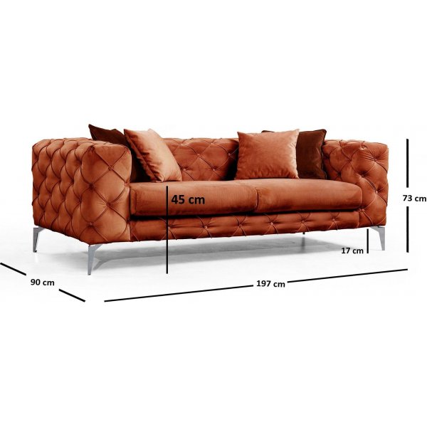 Como 2-Sitzer-Sofa - Orange