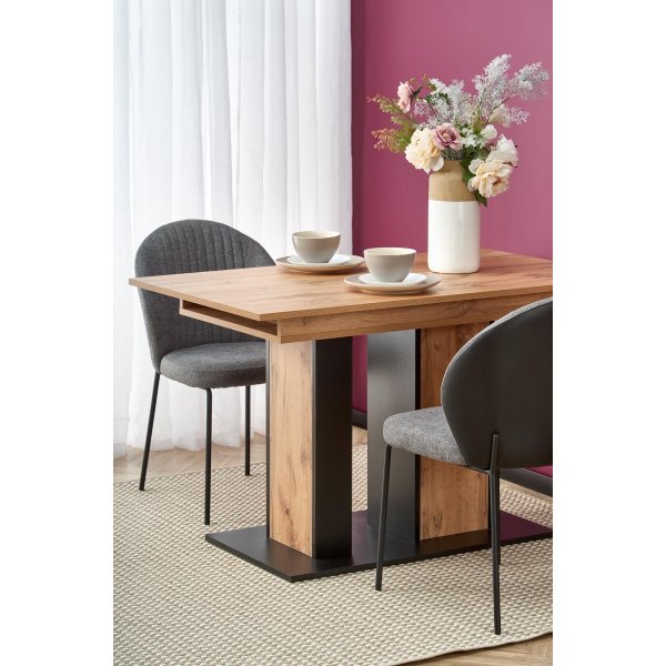 Weber Esstisch 125-170 cm - Wotan Eiche/schwarz Weber Esstisch 125-170 cm - Wotan Eiche/schwarz