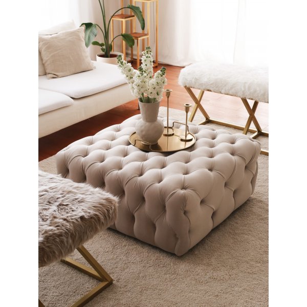 Cheltenham Pouf - Creme