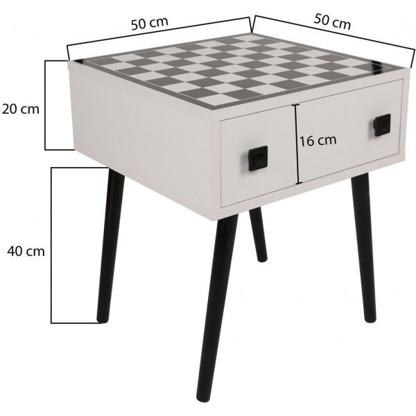 Schachtisch Schach 50 x 50 cm - Weiß/Schwarz Schachtisch Schach 50 x 50 cm - Weiß/Schwarz