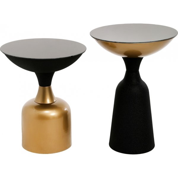 Chalice Beistelltisch-Set 46/56 cm - Schwarz/Gold