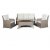 Ljus Outdoor-Gruppe; 3-Sitzer-Sofa mit Tisch und Sesseln - Beigefarbenes Kunstrattan