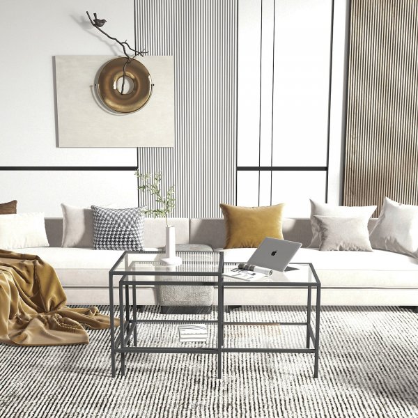 Sevay Arbeitstisch 50/90 x 50/45 cm - Schwarz