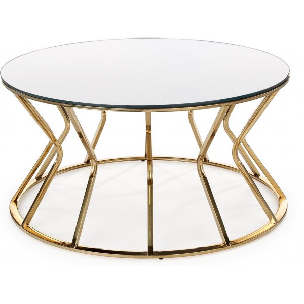 Afina Couchtisch 90 cm - Gold/Spiegelglas