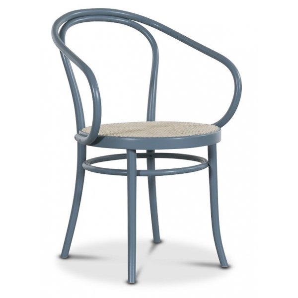 Bugholzsessel No 30 Classic - Pastellblau/Rot