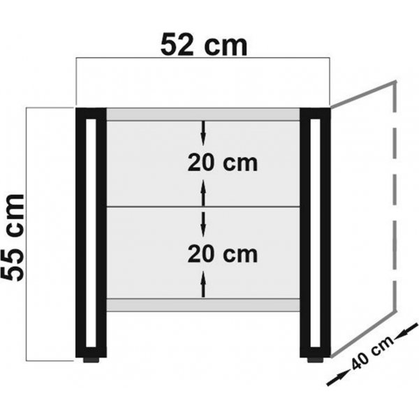 Cosmo Commode Nachttisch - Kiefer/schwarz
