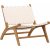 Rike Loungesessel - Creme PU/Teak