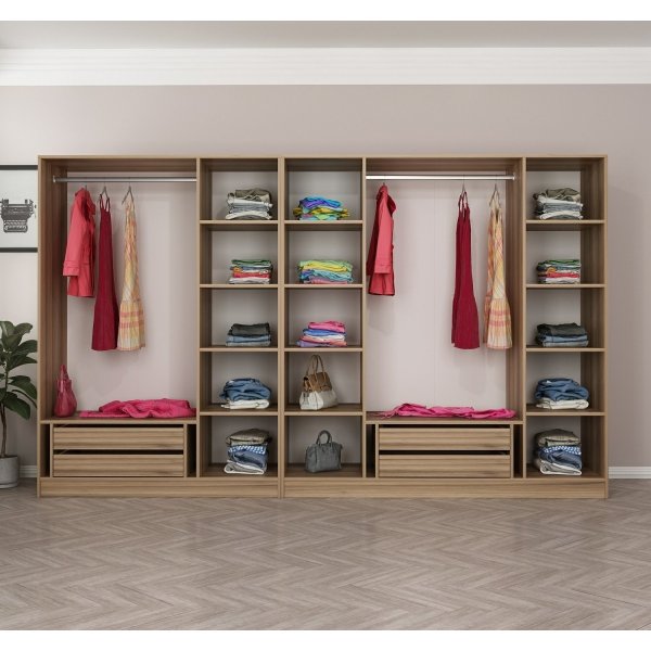 Cavolo Kleiderschrank 315x52x210 cm, Variante B - Braun