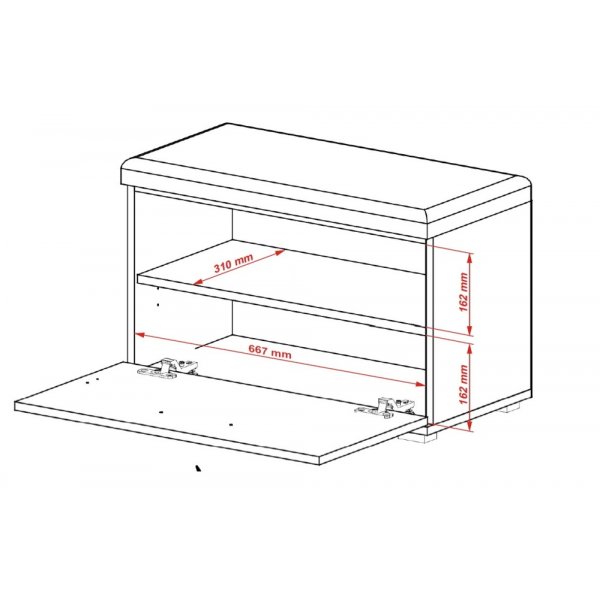 Abdel Schuhschrank mit Sitz - Weiß Abdel Schuhschrank mit Sitz - Weiß