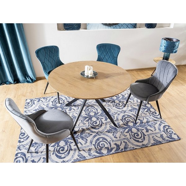 Lotus Esszimmerstuhl - Grauer Samt Lotus Esszimmerstuhl - Grauer Samt