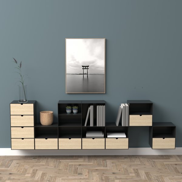 Joliet Nachttisch - Schwarz/Bambus Joliet Nachttisch - Schwarz/Bambus