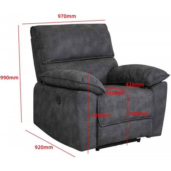 Coventry elektrischer Relaxsessel, graue Mikrofaser Coventry elektrischer Relaxsessel, graue Mikrofaser