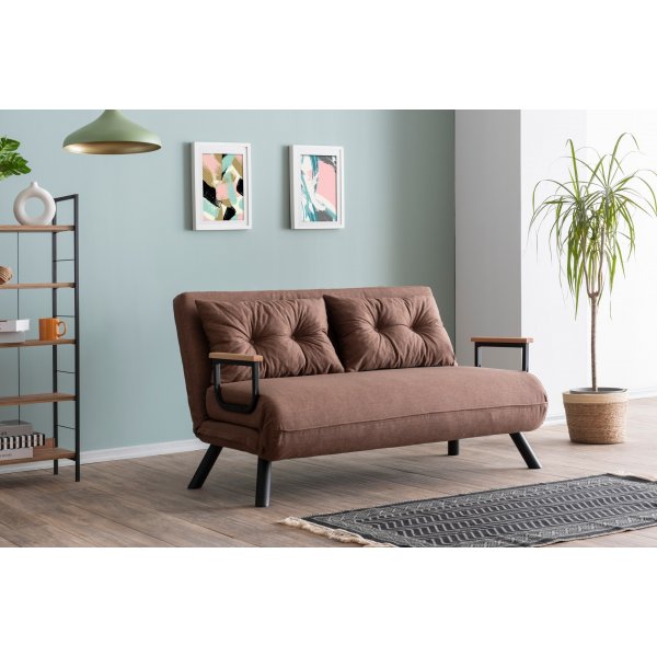 Sando 2-Sitzer-Schlafsofa - Hellbraun